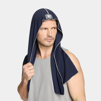 MISSION Cooling Hoodie Towel, Evaporative Cool Technology, Cools Instantly When Wet, UPF 50 Sun Protection, Contours Your Head to Stay in Place, Great for Sports, Fitness, Gym