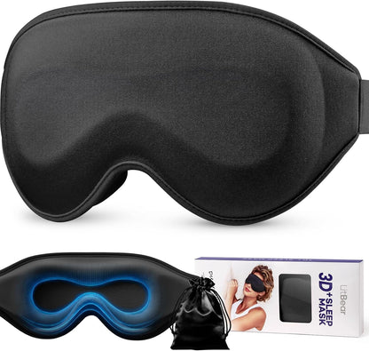 LitBear Sleep Mask for Lash Extension, Blackout Sleeping Mask for Women Men