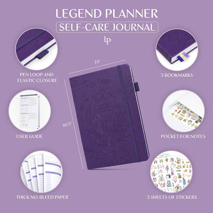 Legend Self-Care Journal – Guided Daily Reflection Journal to Support Mental & Physical Health – Daily Mood, Meditation & Personal Development Notebook – 7.1x10.5”, Lasts 3 Months (Turquoise)