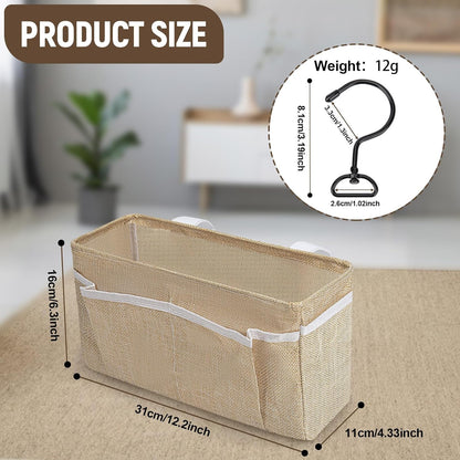 Bedside Caddy, bedside organizer, Hanging Organizers (Beige)