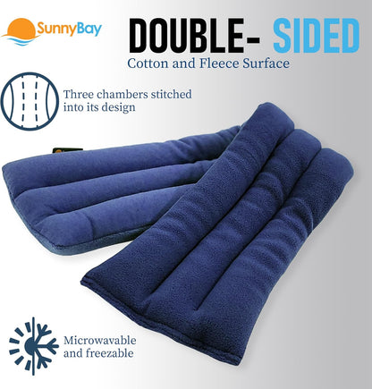 SunnyBay Lavender Microwave Heating Pad, 26" Long Microwavable Neck Wrap & Heat Pack for Moist Hot Therapy, Heated Neck Warmer for Neck, Shoulder & Back Pain Relief, Flaxseed Filling, 26x6, Purple