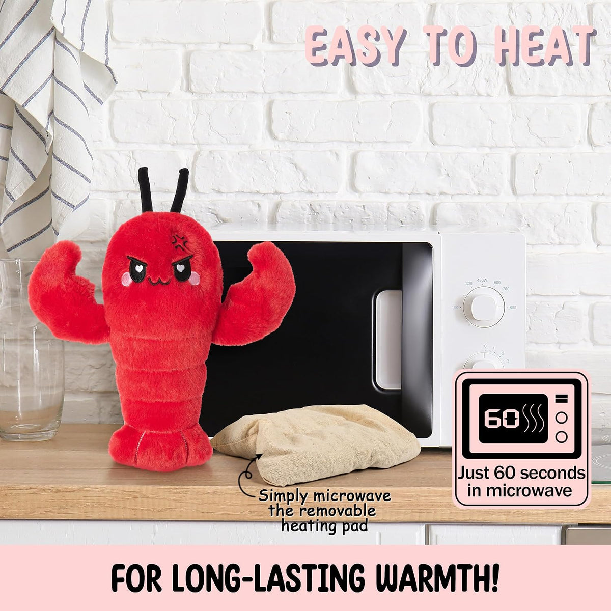 Axolotl Unscented 2Lbs Heating Pad for Neck Shoulders and Back Wrap Microwavable, Heatable 22.5" Cute Warm Stuffed Animals Neck Warmer - Axolotl Gifts for Women Girls and Kids