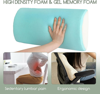 HIGOGOGO Lumbar Support Pillow for Recliner Chair/Accent Chair/Couch, Memory Foam Back Support Cushion for Elderly, Recliner Cushions for Back Rest, Pain Relief, Reading, Washable Cover, Brown