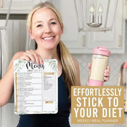 Hadley Designs Weekly Meal Planner for Fridge - Dinner Menu Board for Kitchen, Colorful Weekly Menu Board Dry Erase, Dry Erase Meal Planner for Fridge