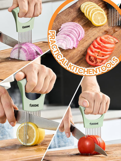 Onion Holder for Slicing | Onion Slicer Holder | Tomato Cutter for Slicing of Lemon Avocados Eggs and Fruit, Multifunctional Vegetable Chopper, Home Essentials & Kitchen Gadgets Tool for Food Prep