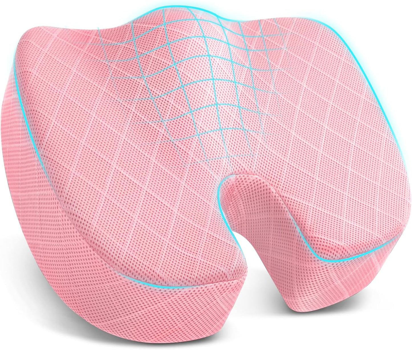 TushGuard Office/ Car Seat Cushion, Non-Slip Sciatica & Back Coccyx Tailbone Pain Relief Chair Pad, Memory Foam Butt Pillow for Computer Desk, Wheelchair, Driving (Black)