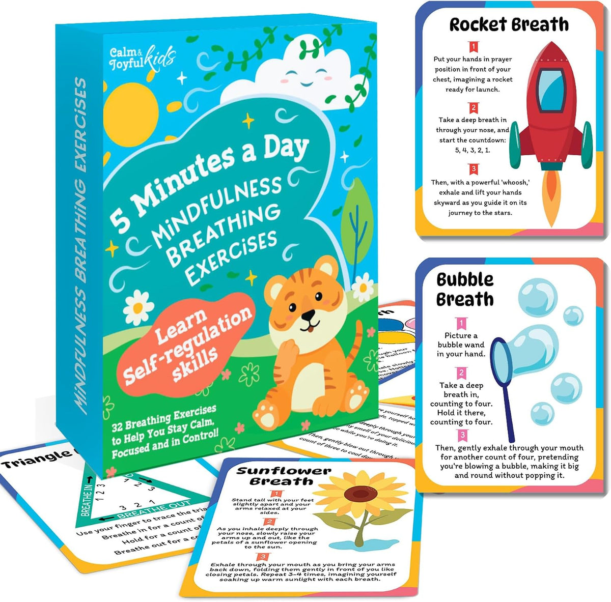 Breathing Cards for Kids, Mindfulness & Calming Corner Kit Must Haves