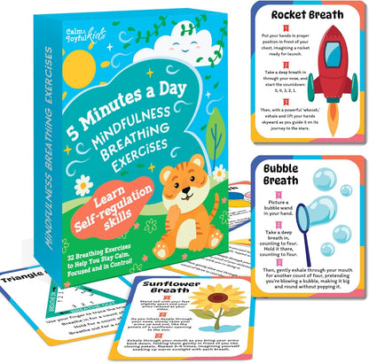 Breathing Cards for Kids, Mindfulness & Calming Corner Kit Must Haves