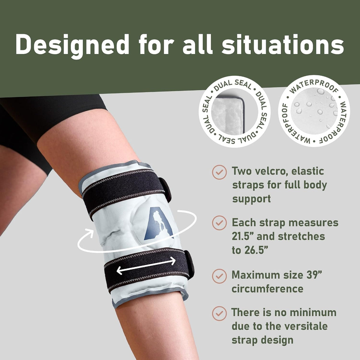 Flexible Knee Wrap Hot and Cold Gel Pack 10" x 12.5"