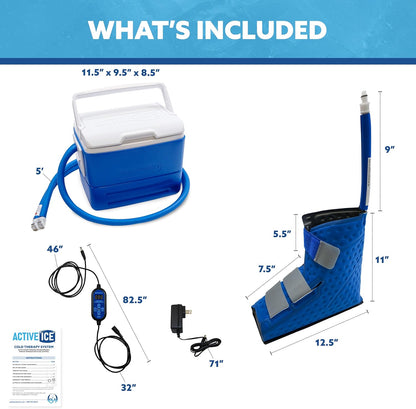 Polar Active Ice 3.0 | 9 QT Cold Therapy Ice Machine | Programmable Timer | Full Circumference Knee Pad | Cryotherapy Pain Relief System | Ace Bandage Style Compression