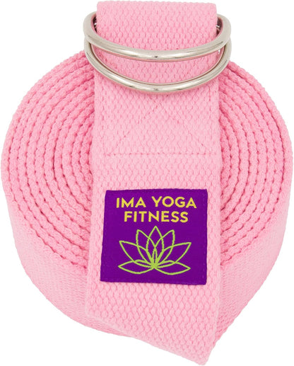 Adaptive Yoga Strap for Stretching - Extra-Wide 2 Inches 100% Cotton Stretch Strap with Steel D-Rings for Physical Therapy, Pilates & Flexibility - Storage Pouch & E-Book