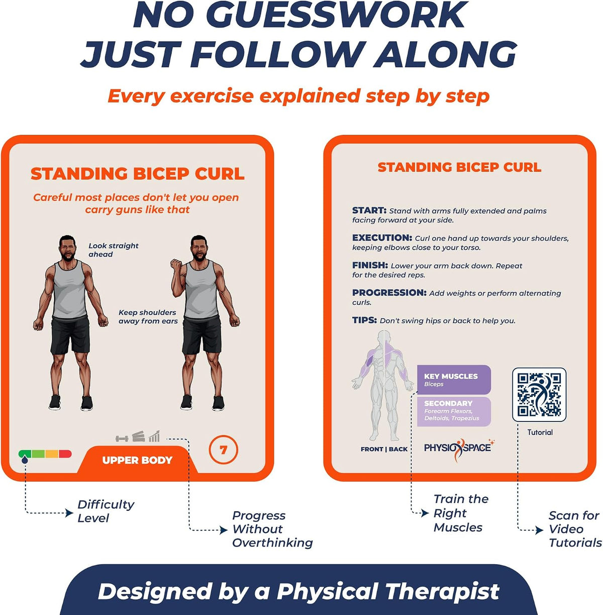 100 Bodyweight Exercise Cards – Illustrated Home Workout Flash Card Deck Designed by a Physical Therapist for Strength Training with No Equipment for Men and Women