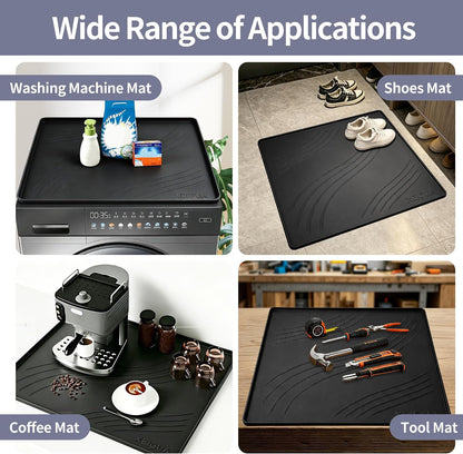 Washing Machine Pan, Drain Pan, Large 33×30/4 LBS Silicone Drain Pan, Waterproof Non-Slip Drip Tray with Raised Edge, Anti-Vibration Floor Leak Protector for Washer, Dryer and Laundry Room