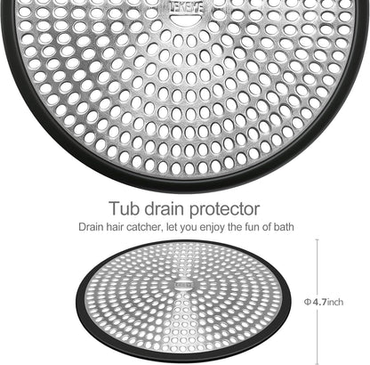 LEKEYE Shower Drain Hair Catcher/Strainer/Stainless Steel and Silicone