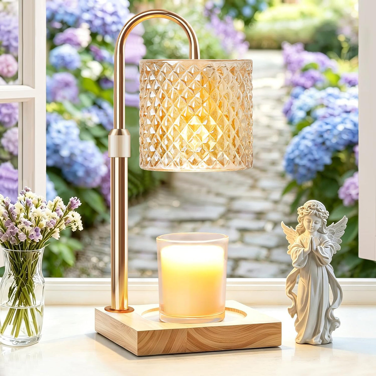 TigQiang Candle Warmer Lamp with Timer, Birthday Gifts for Women, Amber