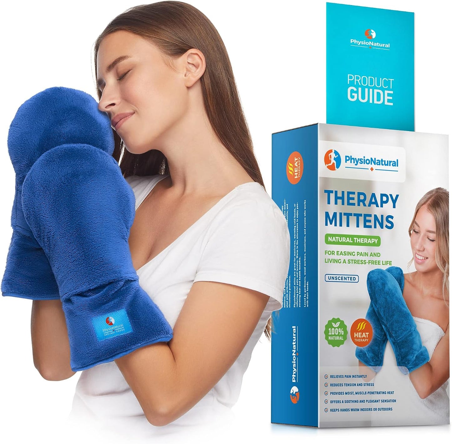 Microwavable Therapy Mittens with Flaxseed – Moist Heat Therapy Relief for Hands and Fingers in Cases of Stiff Joints, Trigger Finger, Inflammation, Raynaud's, Carpal Tunnel – Natural Unscented Gloves