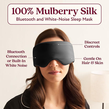 SilkSound Bluetooth Sleep Mask, 100% Mulberry Silk Headphones for Sleeping