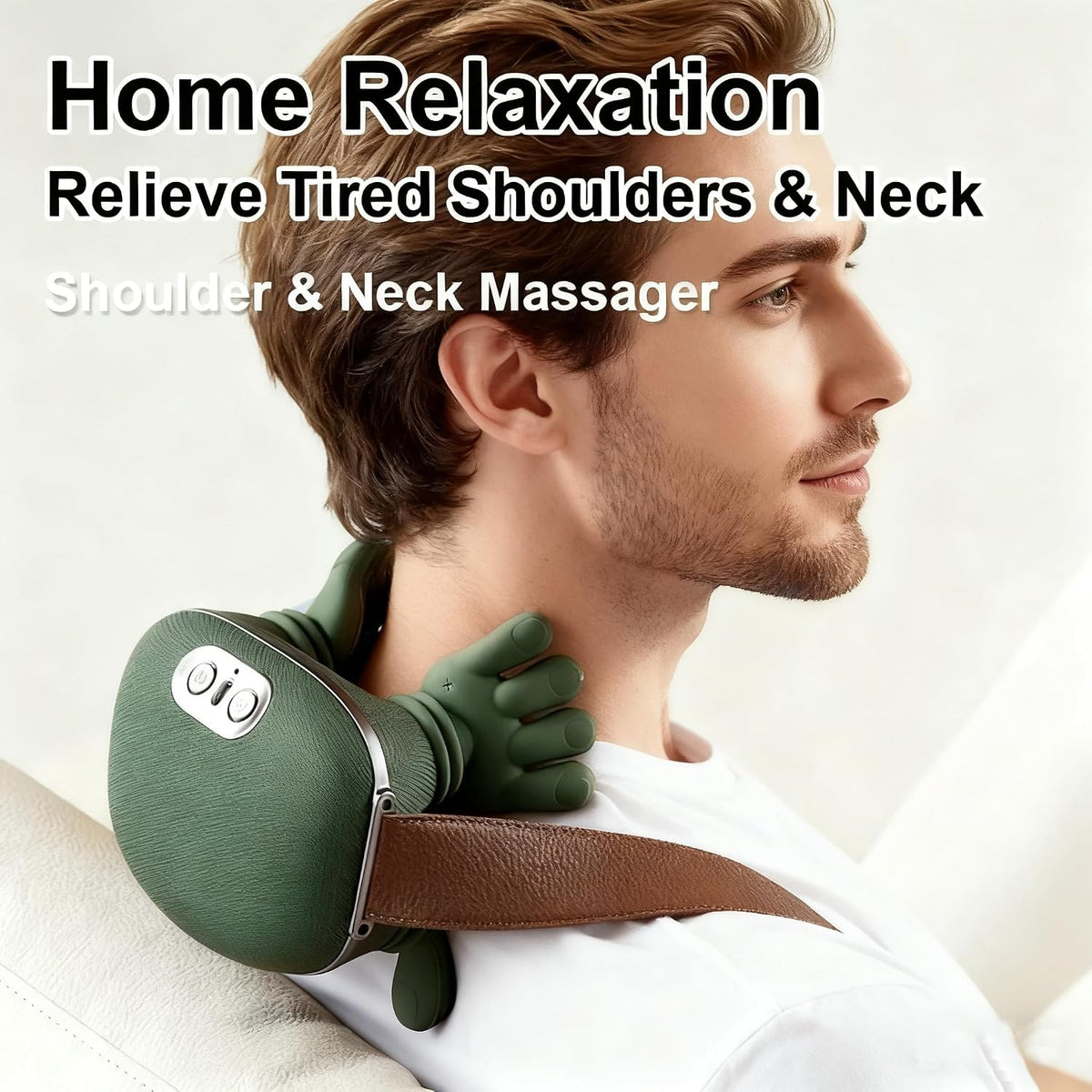 Shoulder and Neck Massager, Bionic Heated Massager, Neck Massager with Fingers, 4D Kneading Massage, Simulates a Real Palm Massage for Comfort, Relax Muscle Tension