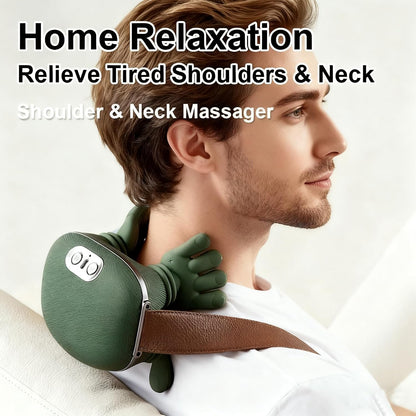 Shoulder and Neck Massager, Bionic Heated Massager, Neck Massager with Fingers, 4D Kneading Massage, Simulates a Real Palm Massage for Comfort, Relax Muscle Tension