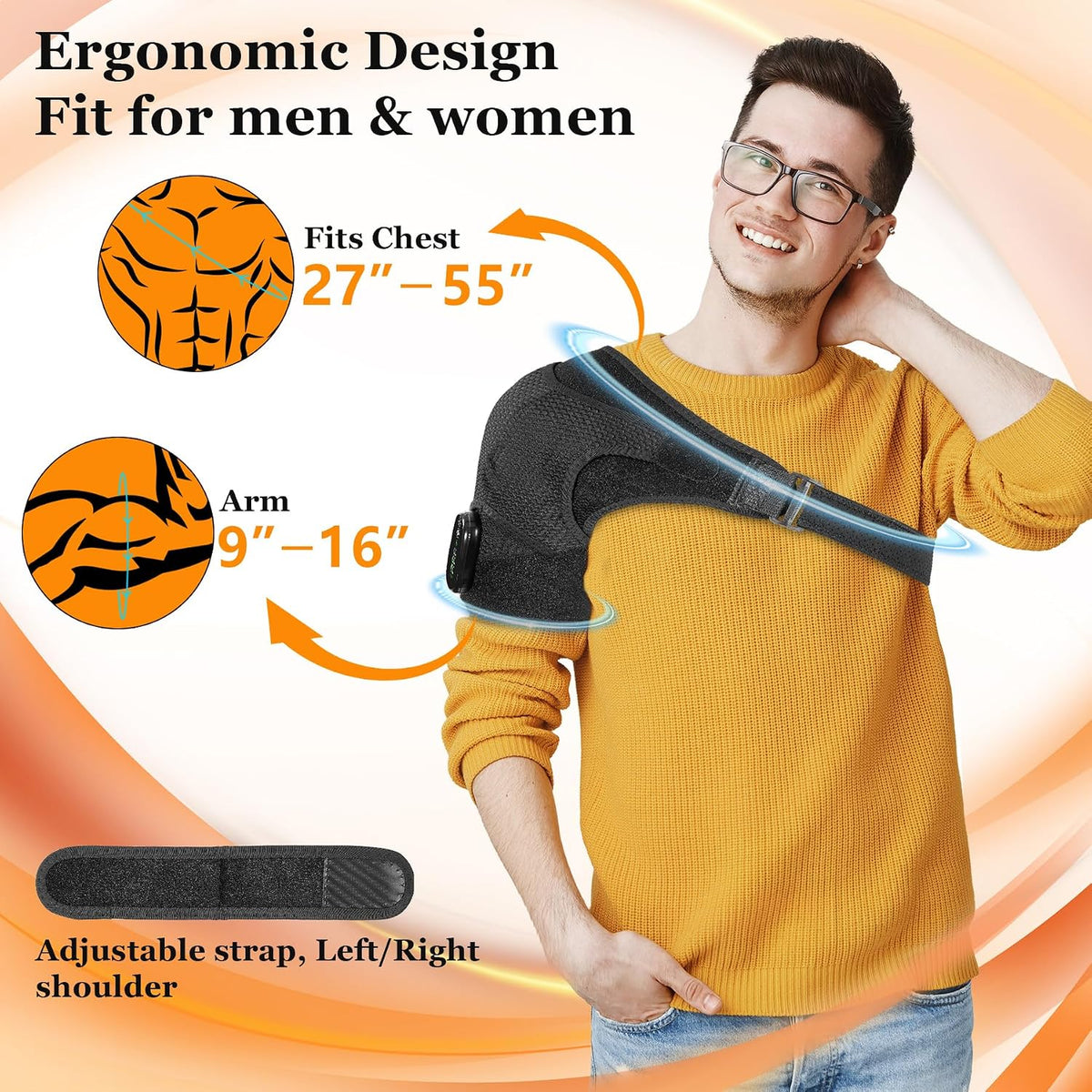 Shoulder Heating Pad with Massager,Rotator Cuff Shoulder Pain Relief,Black