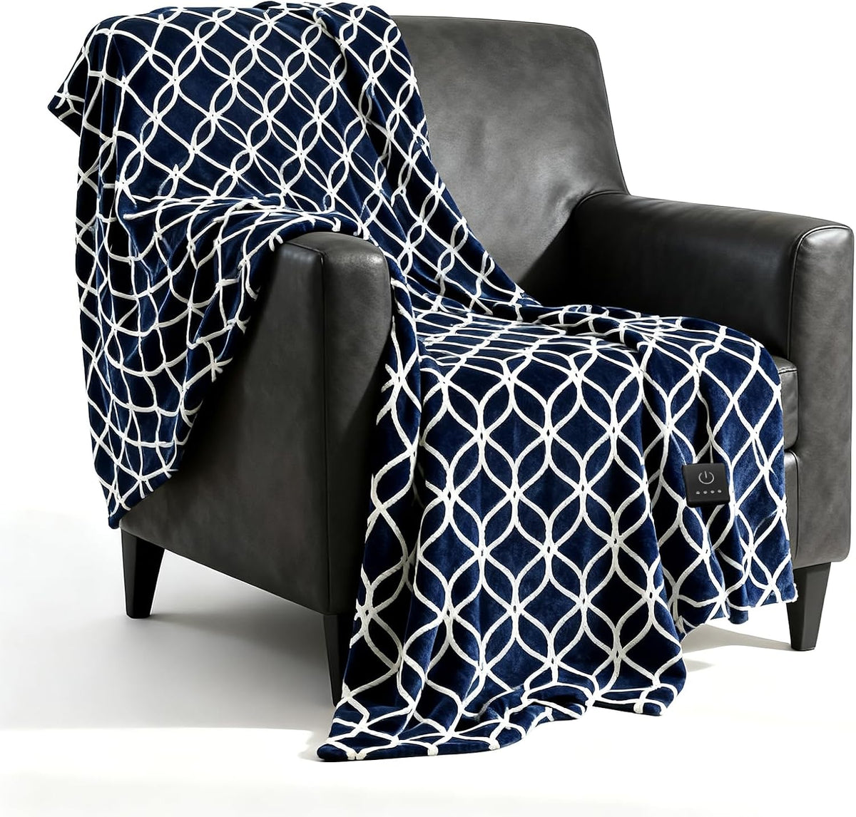Heated Blanket Electric Throw Blanket with Built-in Button Controller 50"x60" One-Touch Ultra Cozy Soft Warm Heating Electric Blanket with 4 Heat Levels & 4 Hours Auto-Off Overheat Protection