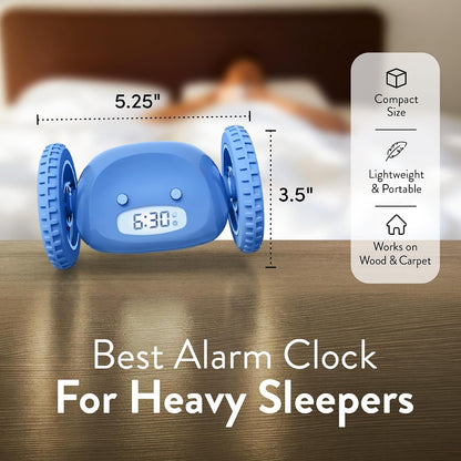 CLOCKY Alarm Clock on Wheels – Loud Rolling Alarm Clock for Heavy Sleepers