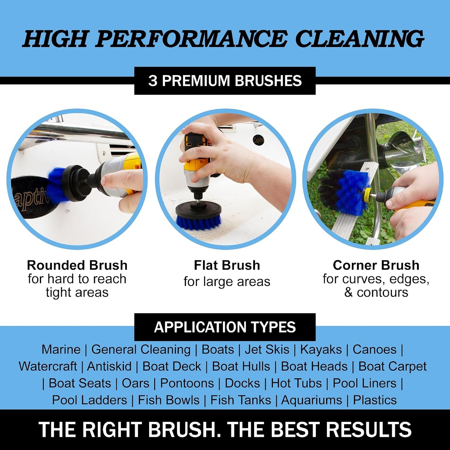 Cordless Power Spin Scrubber Drill Attachment - Electric Dish Scrubber Spin | Medium Drill Brush Attachments for Cleaning Tile, Grout, Dishes, Pots, Pans, Air Fryers, Fish Tanks, Boat Seats & Boat Hulls