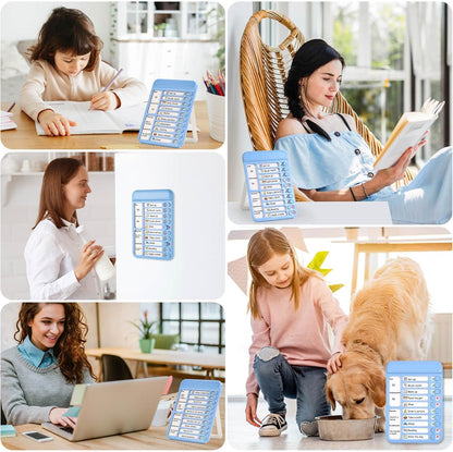 Audab 2Pcs Dry Erase Chore Chart for Kids, Magnetic Checklist Board, My Chores Slider Chart to Do List Board, Routine Chart Schedule Board Task Tracker for Home Refrigerator, Wall, Desk (Blue & Pink)