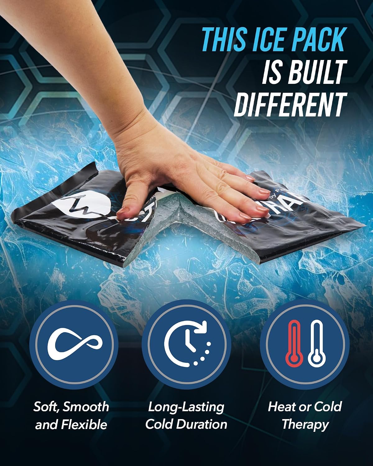 ActiveWrap Foot and Ankle Ice Pack Wrap & Heat Wrap, Large/X-Large – Includes 2 Ultra Flex Gel Ice Packs for Injuries Reusable – Hot & Cold Therapy for Targeted Foot Pain Relief, Sprained Ankle & Heel