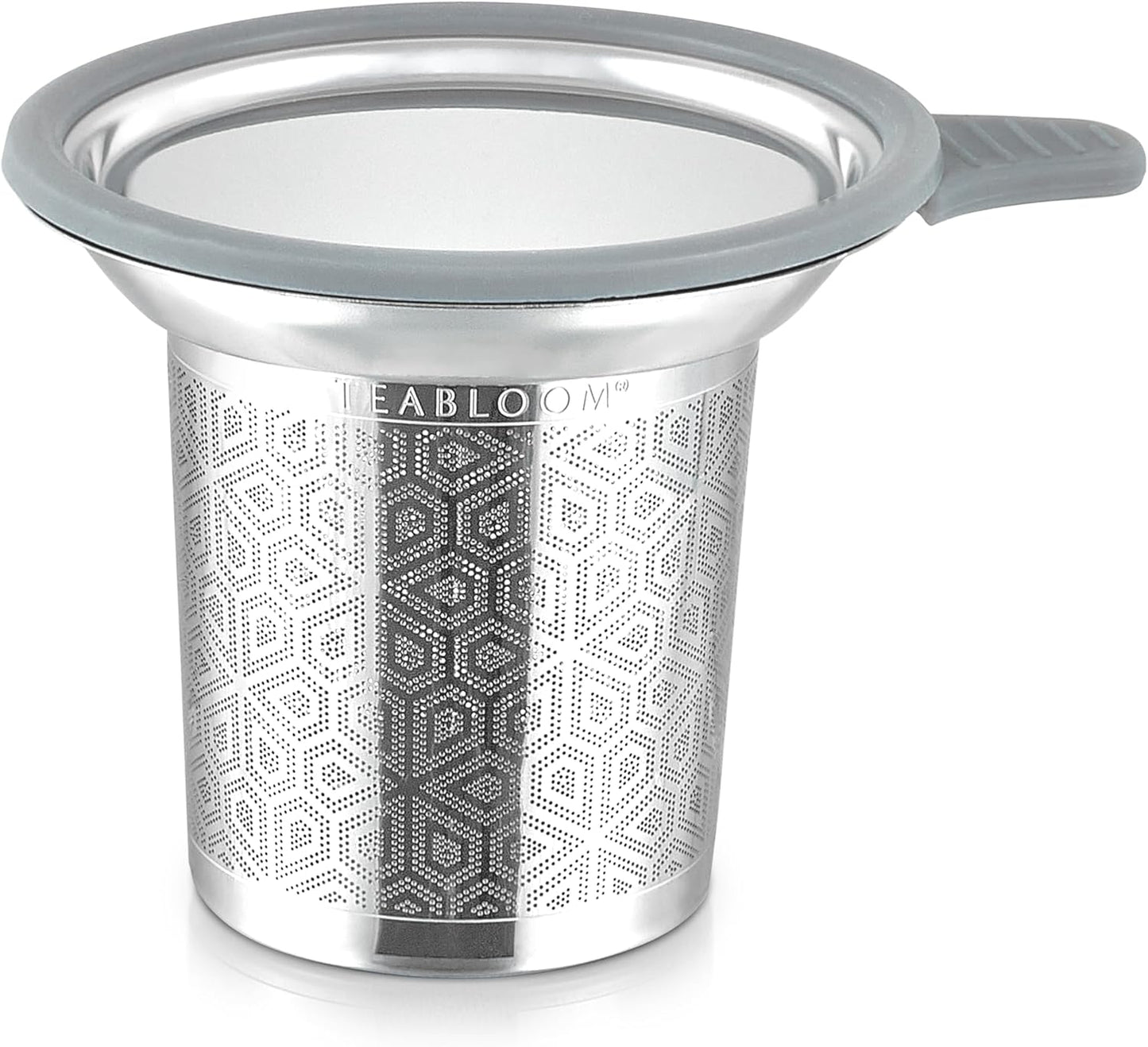 Teabloom Elegant Stainless Steel Loose Leaf Tea Infuser with Lid & Drip Tray – Extra Fine Mesh Basket for Mugs, Cups & Small Teapots – Food Grade Materials, Dishwasher Safe