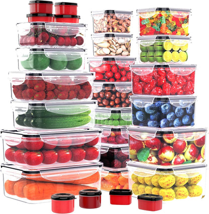 5 Pack Large Fruit Storage Containers for Fridge with Removable Colander | Plastic Food Storage Containers with Lids Airtight-Leak Proof Refrigerator Organizers and Storage of Vegetable