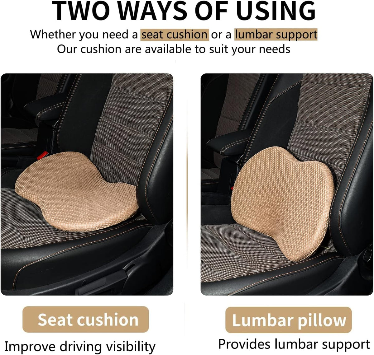 Livtribe Car Seat Cushion, Comfortable Wedge Seat Cushions for Long Driving