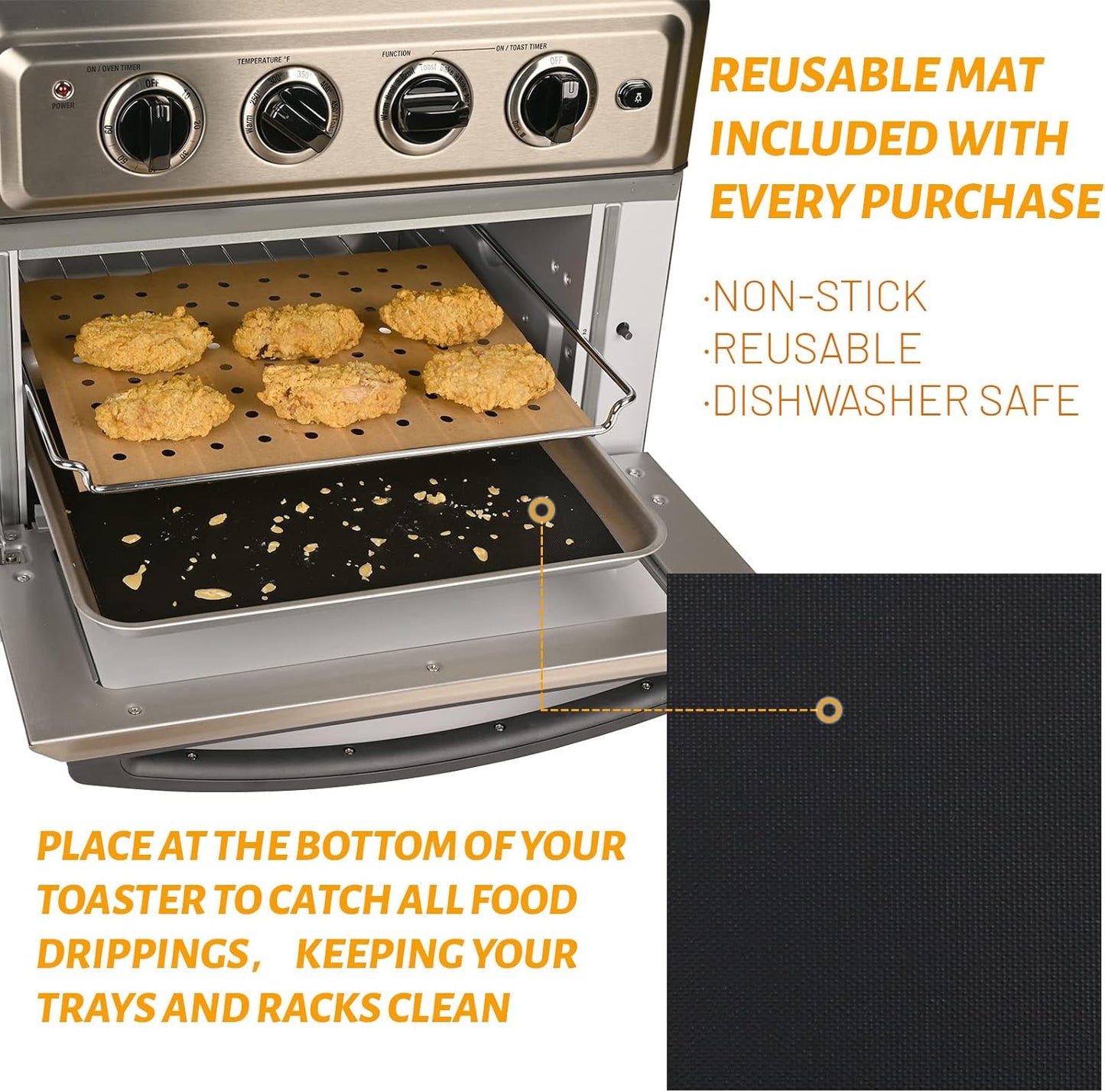 WMKGG Silicone Air Fryer Liners, 2PCS Air Fryer Silicone Liners | Reusable Rectangular Non-Stick Basket Accessories for Ninja Foodi Dual DZ201/DZ401 8-10QT
