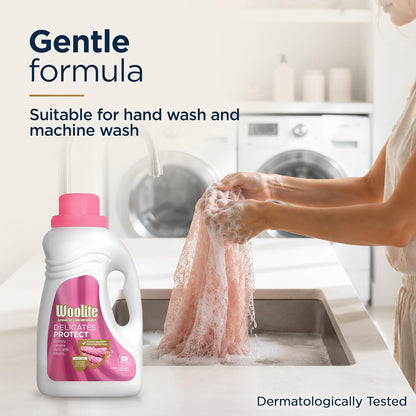 Woolite Delicates Liquid Laundry Detergent for Machine and Hand Wash – Gentle Care for Silk, Wool & Fine Fabrics, 50oz