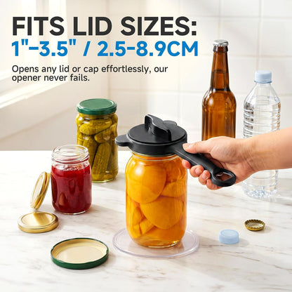 2026 Upgraded 4-in-1 Jar Opener - Adjustable Stainless Steel Lid Remover for Seniors & Arthritis Sufferers, Fits Kitchen Jars, Bottles & Cans Blue