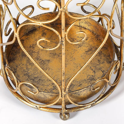 Umbrella Rack Stand,Umbrella Rack for Entryway,Canes Walking Sticks,Cast Iron Bird Handle and Drip Tray (Antique Gold) | Place cat wands or pet toys,Cast Iron Bird Handle And Drip Tray (Antique Gold)
