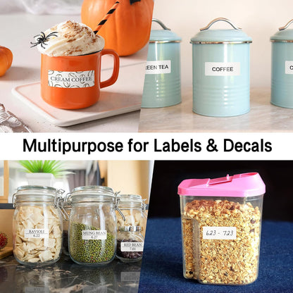 L LIKED 750 Dissolvable Food Stickers Custom 1" x 2-5/8" Inkjet 25 Sheets | Printable sheets for inkjet printers. Track shelf life & prep date. For kitchens, restaurants, food trucks, delis & fast food