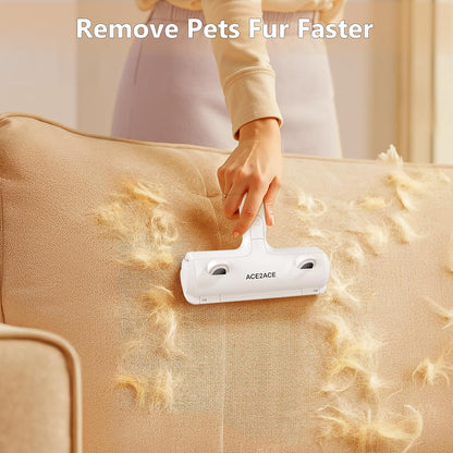 ACE2ACE Pet Hair Remover, Reusable Lint Roller for Cat and Dog Hair, White | Self Clean Cat Hair Remover with Dust Bin, Dog Hair Remover for Couch, Furniture, Carpet, Sofa and Bedding