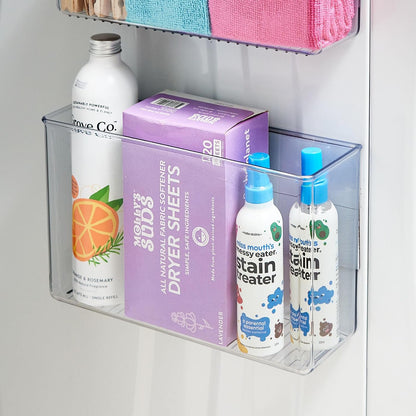 iDesign Magnetic Small Clear Plastic Organizer Bins | Laundry Room Storage
