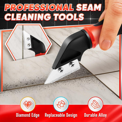 DIYSELF 4-in-1 Caulking Remover Tool, Silicone Caulking Tools for Tile, Red | Bathtub Caulking Tool, Shower Caulk Remover Tool, Razor Scraper for Tile, Grout, Windows & Home Repairs