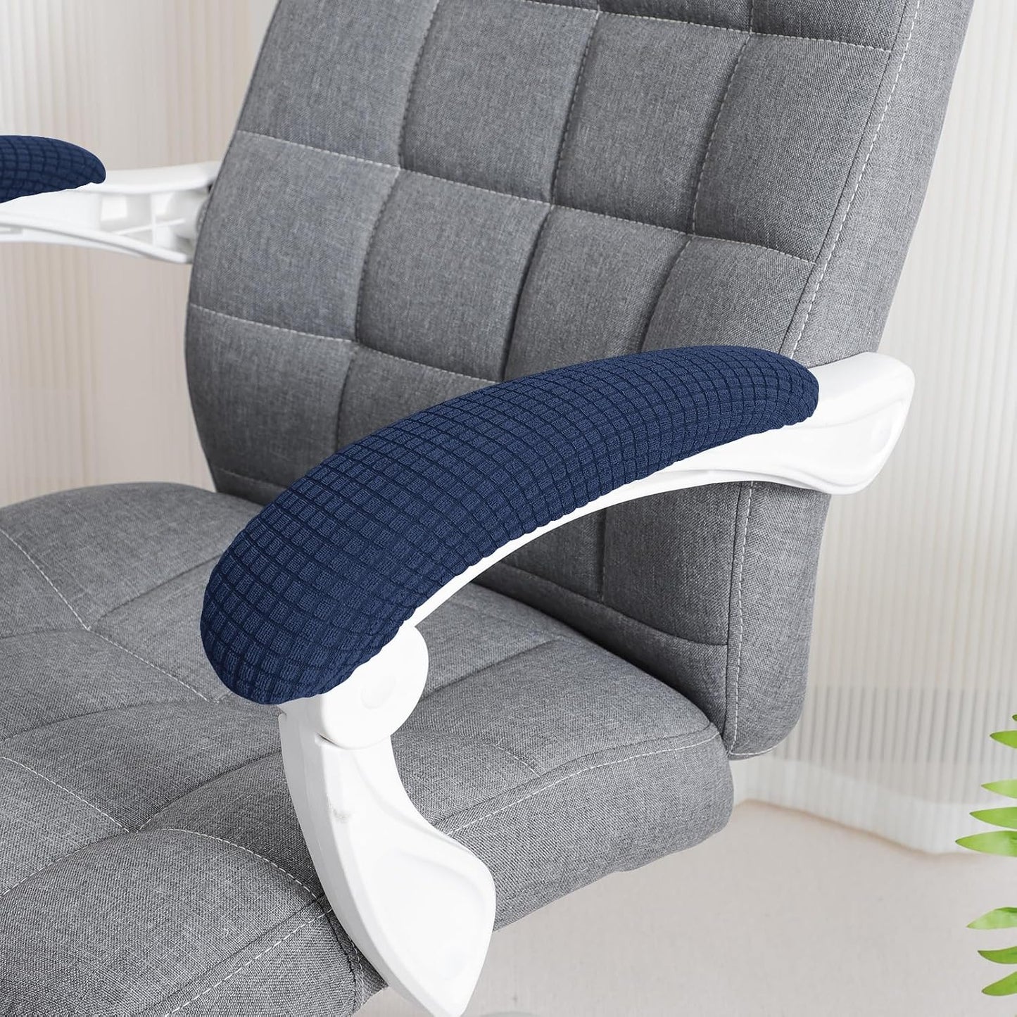 FORCHEER Office Chair Armrest Cover with Zipper 15inch Stretchable Water Resistant Computer Office Chair Arm Rest Slipcover for Desk Chairs Arm 2Pack-Army Green