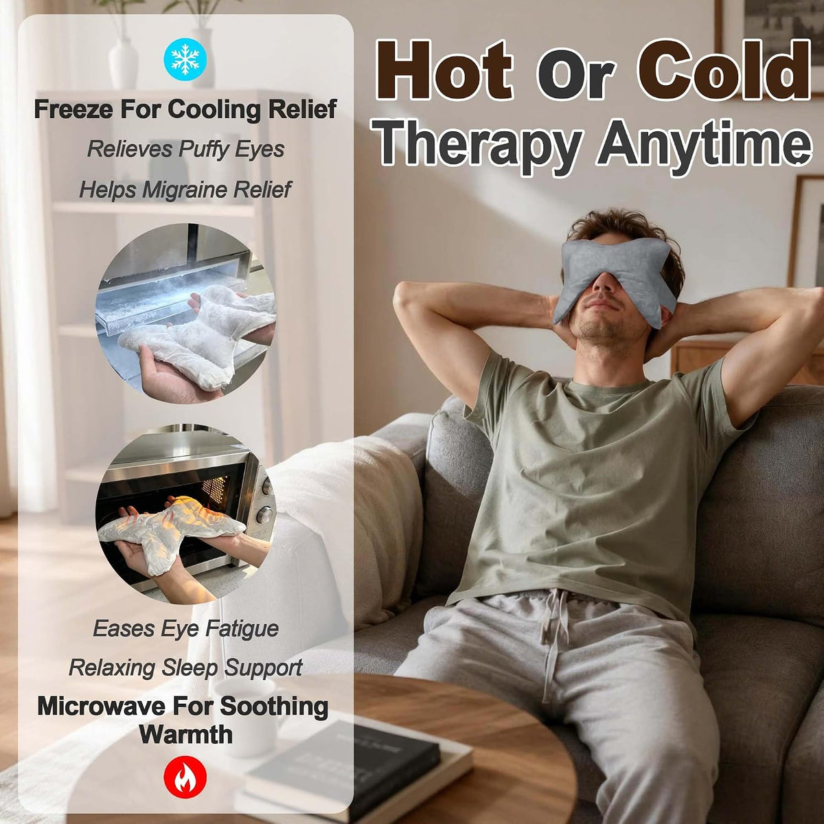SPRING SEAON Microwavable Sinus Mask,Warm Cold Compress Eye Mask