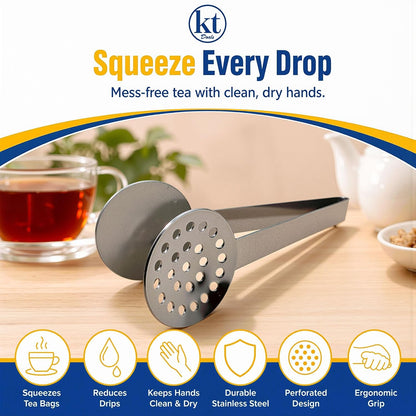 2 Pack Tea Bag Squeezer Stainless Steel Tea Bag Squeezer Tongs Strainer Gripper Picker