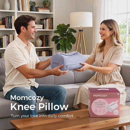 Momcozy Knee Pillow for Side Sleepers, Soft Memory Foam & Pinch-Free Design