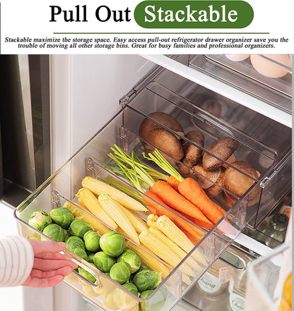 5 Pack Fruit Storage Containers for Fridge,Produce Container for Fridge with Removable Colanders,Leakproof Refrigerator Organizers and Storage for Produce Berry Vegetable Salad Meat Food Keep Fresh