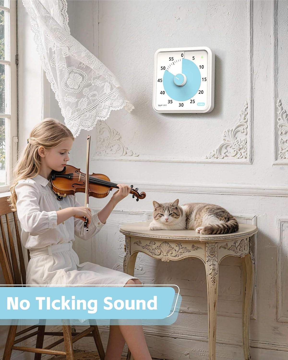 8-Inch Large Visual Timer for Kids 60-Minute Classroom Timer Magnetic | Countdown Timer with Pause Kickstands, Time Management Tool ADHD Timer Home School Kitchen and Office