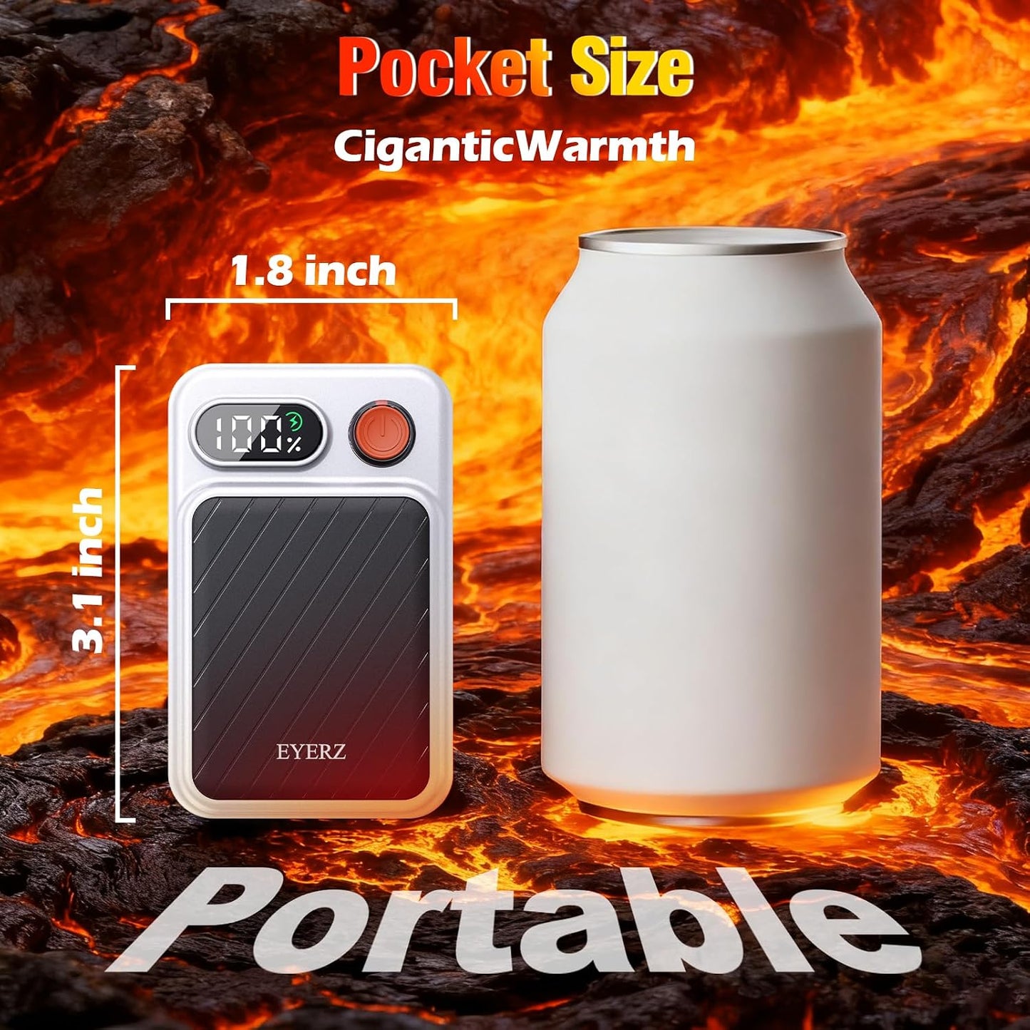 Electric Hand Warmers Rechargeable 2 Pack, Magnetic AI Hand Warmers with LED Display & 4 Levels, Portable Pocket Heater, Gifts for Christmas, Camping, Golf, Raynauds, Hunting, Women & Men