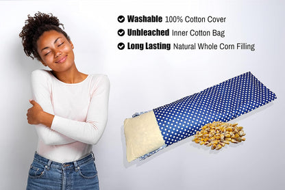 Microwavable Corn Filled Heating Pad and Cold Pack/Washable 100% Cotton Cover (Cross Hatch - Mint, 7.5in W x 11in L)