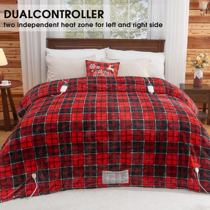 Heated Blanket Electric Throw 50X60 Heating Blanket with 10 Heating Levels 8 Hours Auto Off, Blue Plaid Sherpa Blankets Winter Warmer, Home Decor for Couch Bed Office,Gifts for Mom, Women,Washable