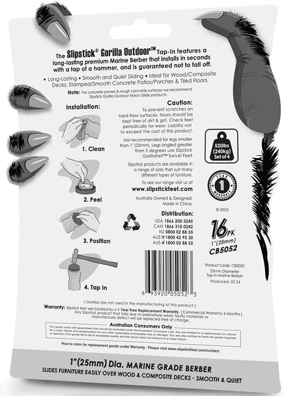 Slipstick Gorilla Felt Furniture Pads (189 Piece Variety Pack) Premium Furniture Pads & Chair Leg Floor Protectors for Hardwood Floors & Hard Surfaces